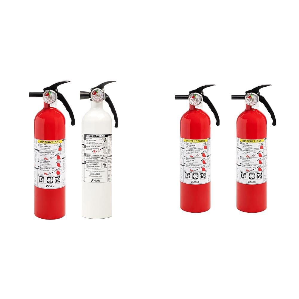2 Pack Red Dry Chemical Fire Extinguisher with Mounting Bracket J90973