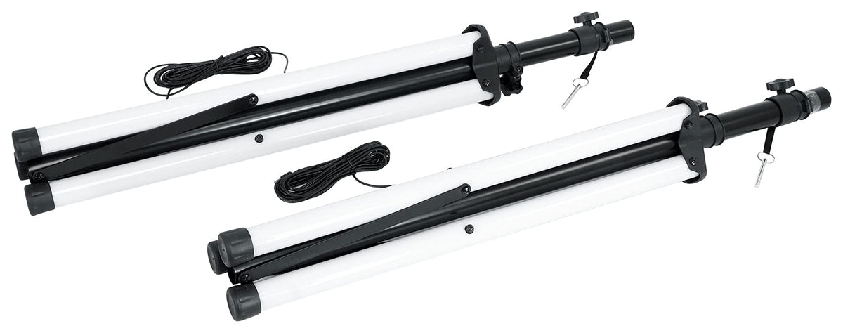12-Inch Powered PA Speakers 2-Pack with LED Stands Y1105
