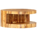 Round Coffee Table 25.6"x11.8" Solid Sheesham Wood Q266