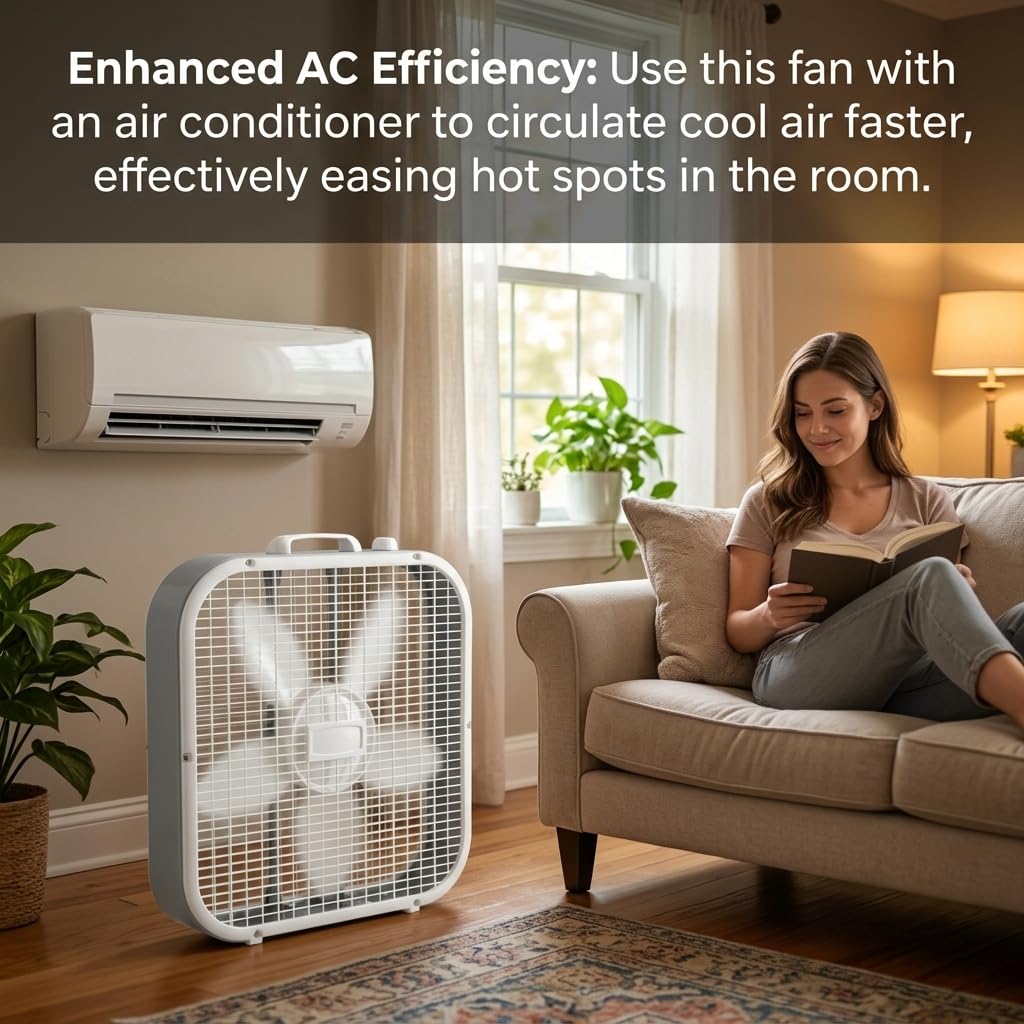 20 Inch 3-Speed Box Fan with Top Handle Z85034