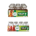 Regular Mouth Glass Mason Jars with Lids and Bands, 12 Pint 16 Ounce + 12 Quart 32 Ounce D727