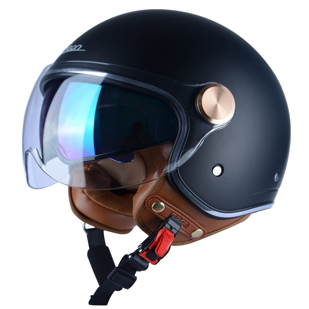 3/4 Face Motorcycle Helmet with Dual Visors C24409