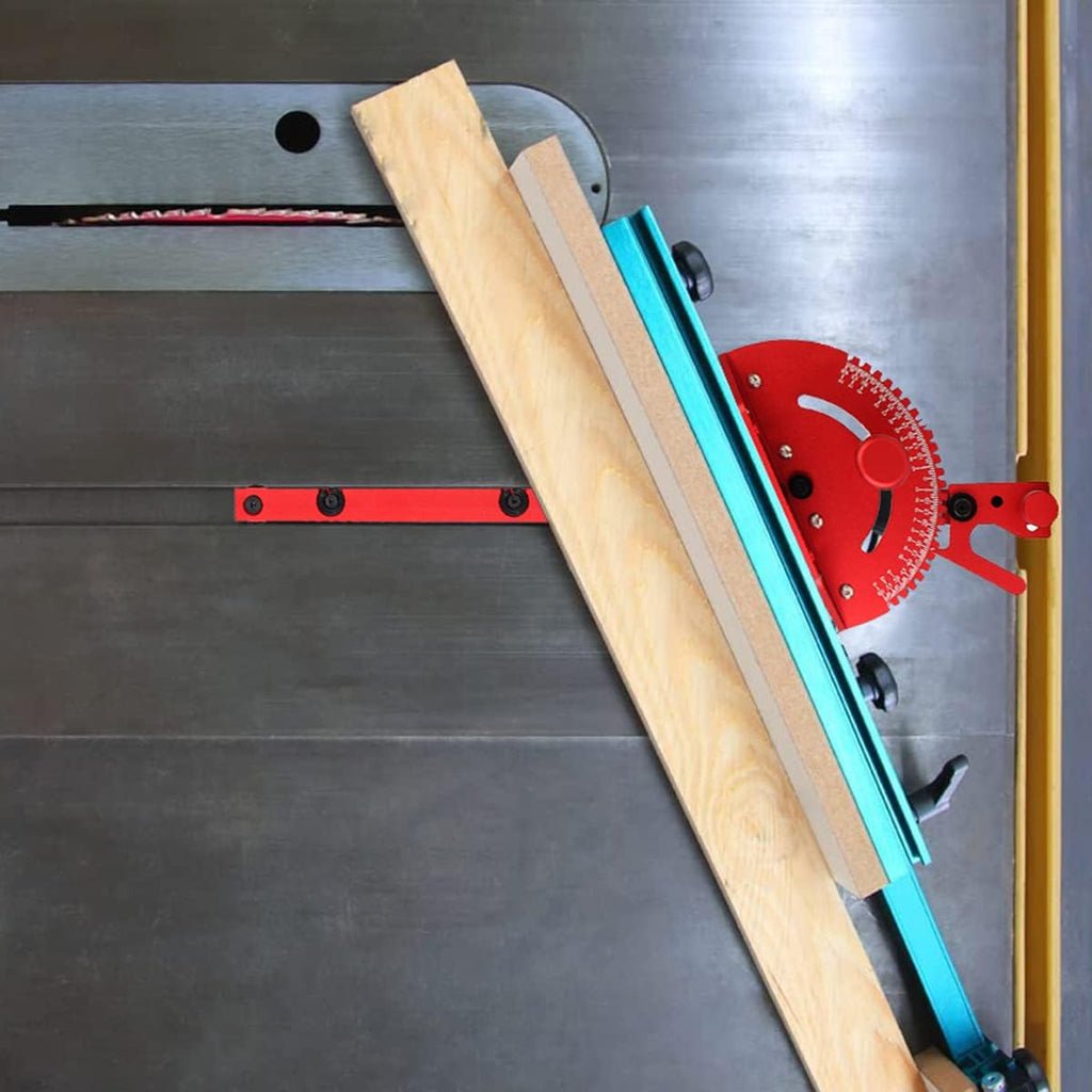 Aluminum Precision Miter Gauge with T-Track Fence and Flip Stop W94549