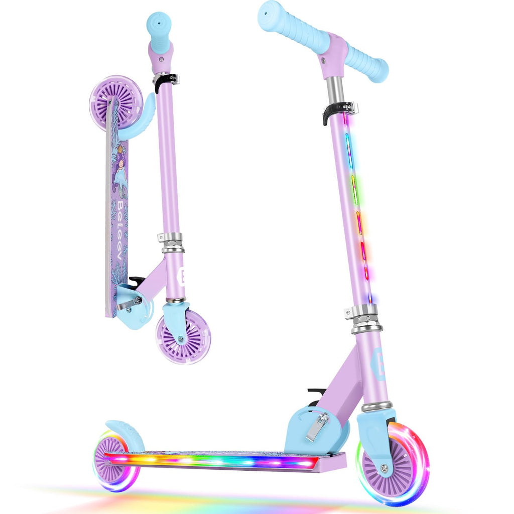 2 Wheel Folding Lightweight Kick Scooter with Light-Up Wheels M6682