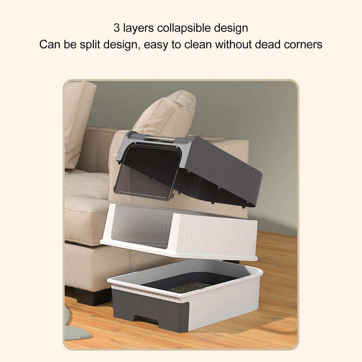Enclosed Cat Litter Box with Lid and Scoop S21338