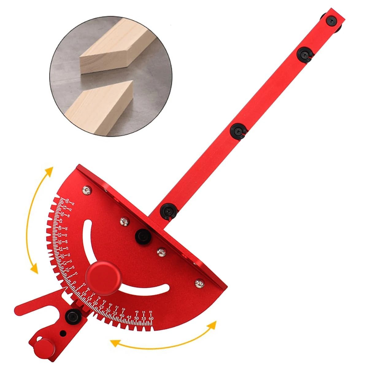 Aluminum Precision Miter Gauge with T-Track Fence and Flip Stop W94549