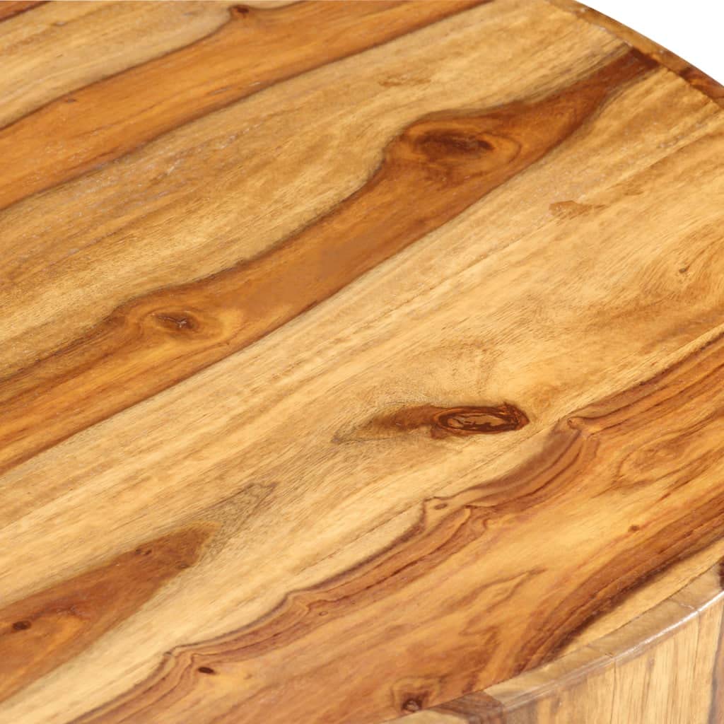 Round Coffee Table 25.6"x11.8" Solid Sheesham Wood Q266