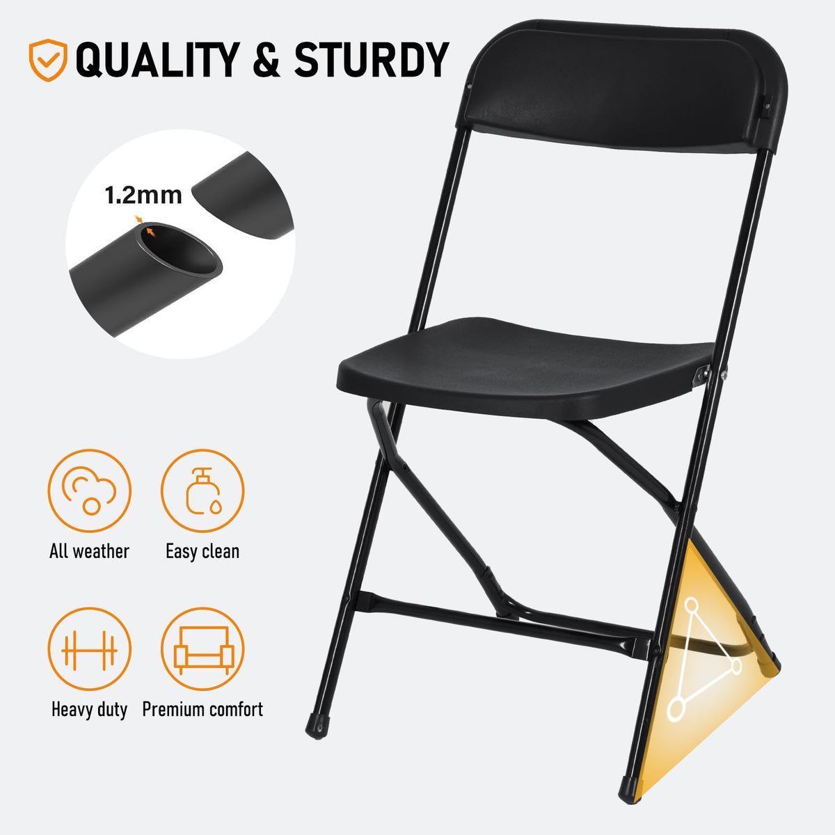 10 Pack Black Plastic Folding Chair Z292119