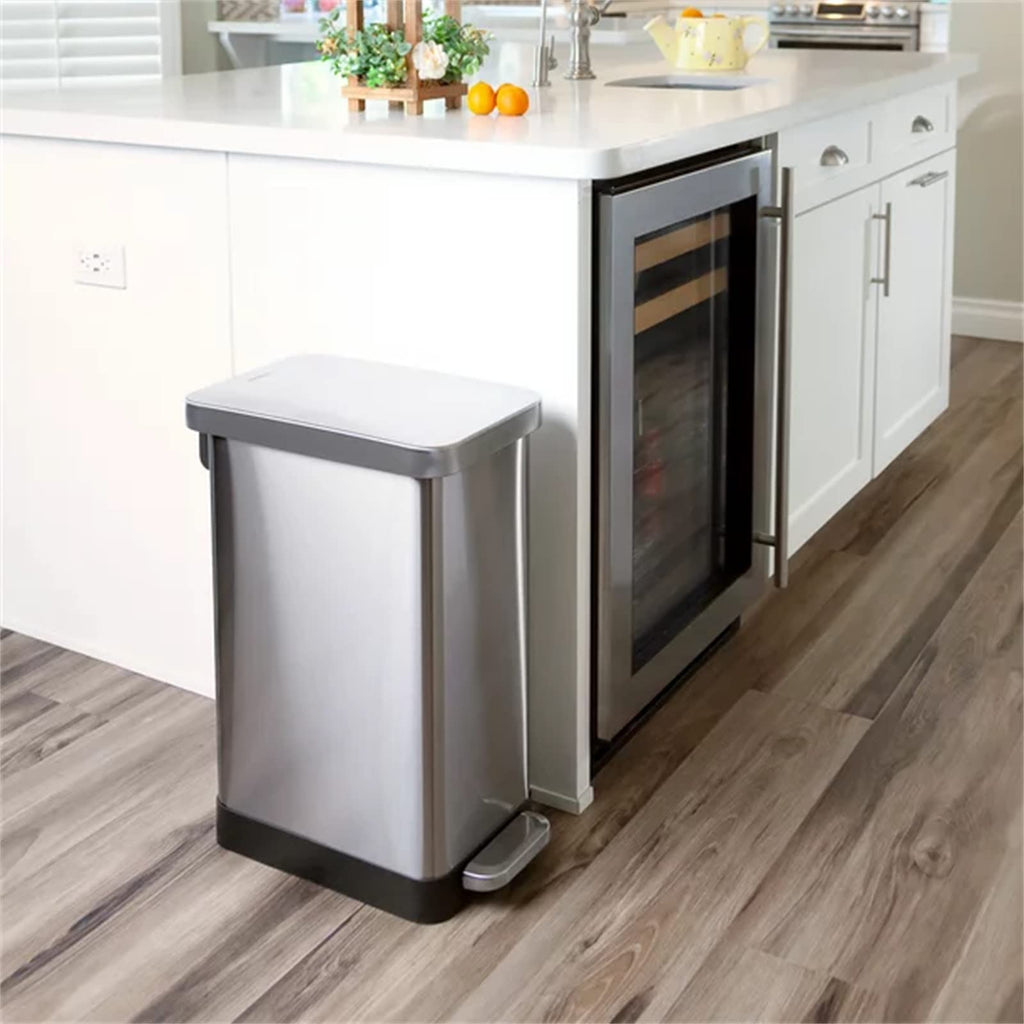 13.2 Gallon Stainless Steel Step On Trash Can E686