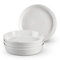 34oz Stoneware Pasta Bowls Set of 4 Speckled White M5834