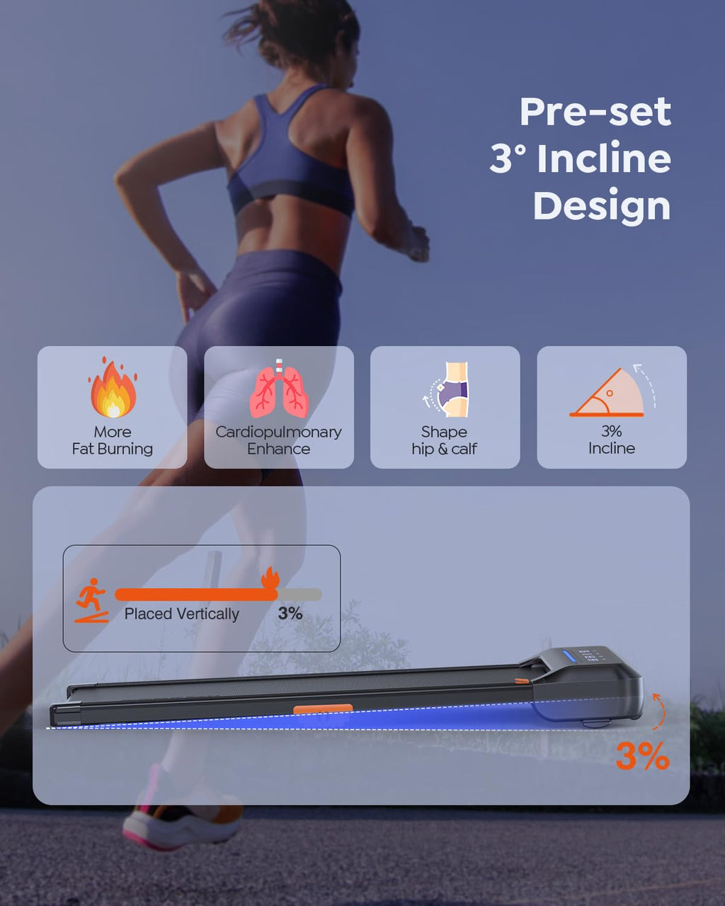 Walking Pad Treadmill with 10% Incline E72408