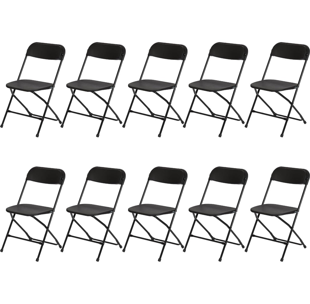 10 Pack Black Plastic Folding Chair Z292119