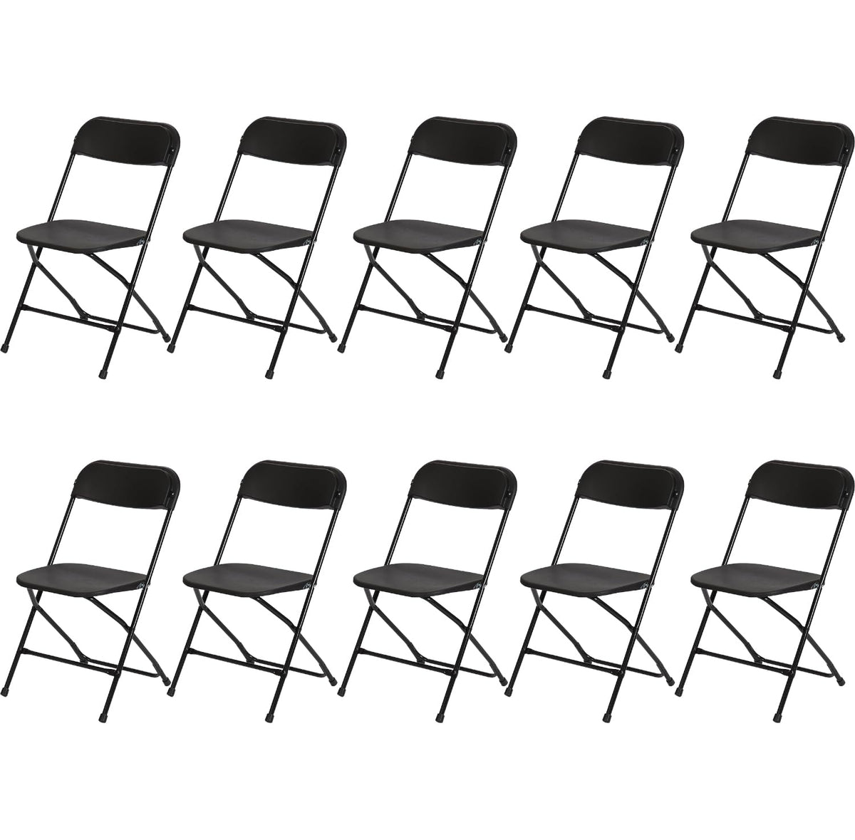 10 Pack Black Plastic Folding Chair Z292119