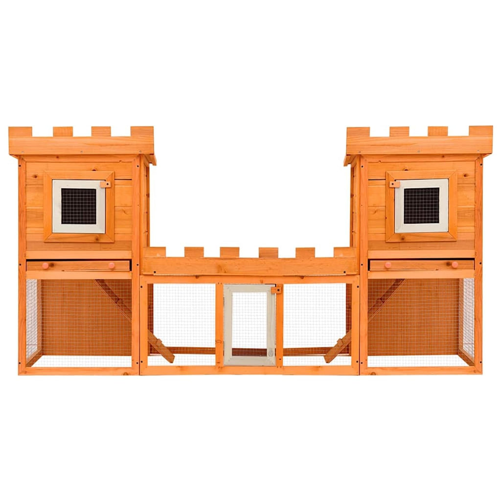 Large 2-Tier Wooden Rabbit Hutch with Weatherproof Roof N830578