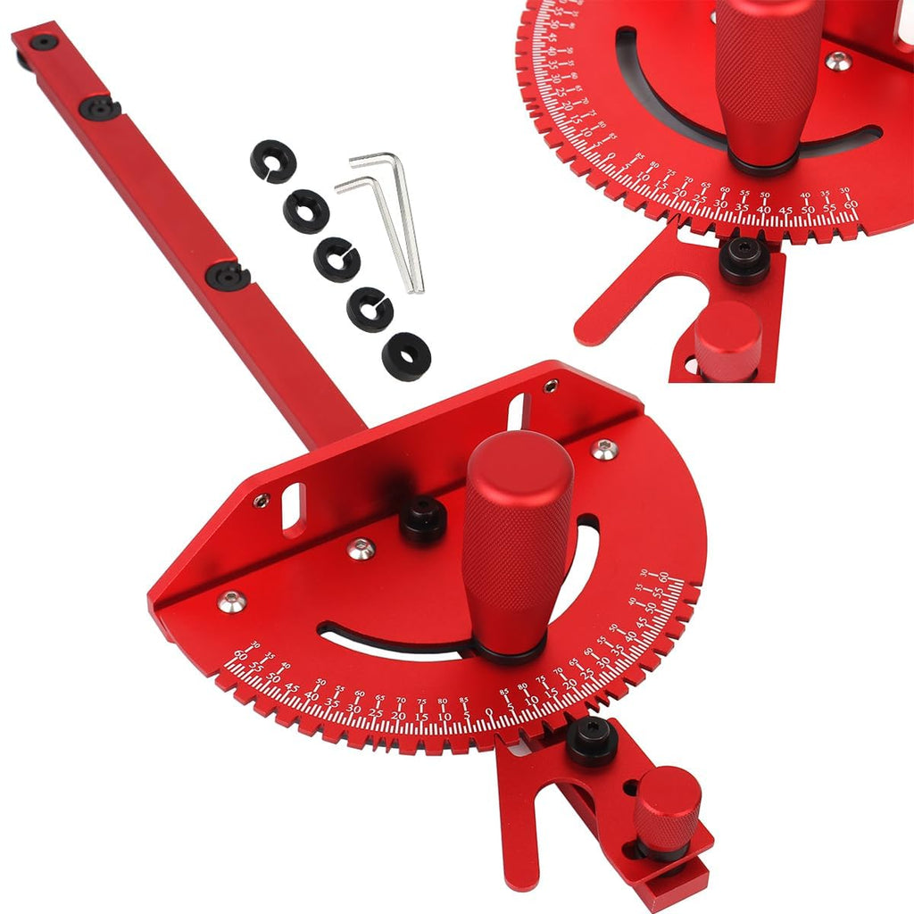 Aluminum Precision Miter Gauge with T-Track Fence and Flip Stop W94549