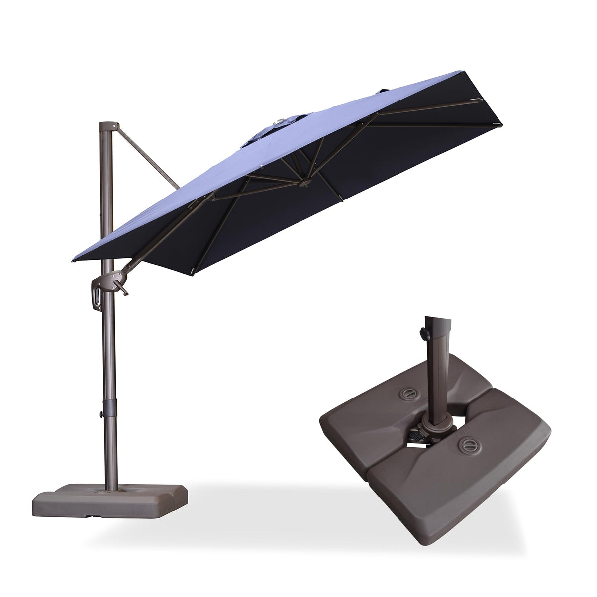 Navy Blue 8' X 8' Cantilever Umbrella with Base N8553