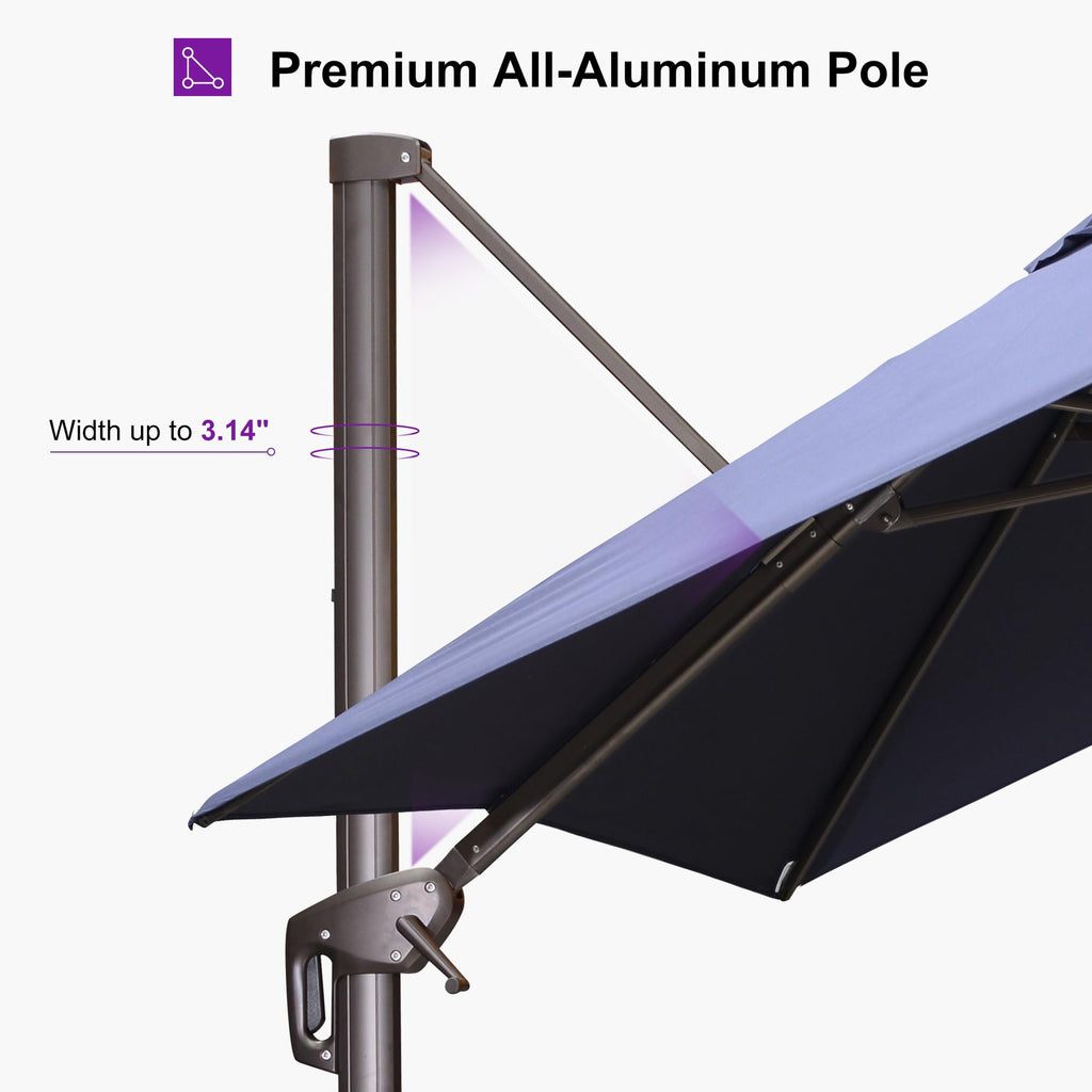 Navy Blue 8' X 8' Cantilever Umbrella with Base N8553