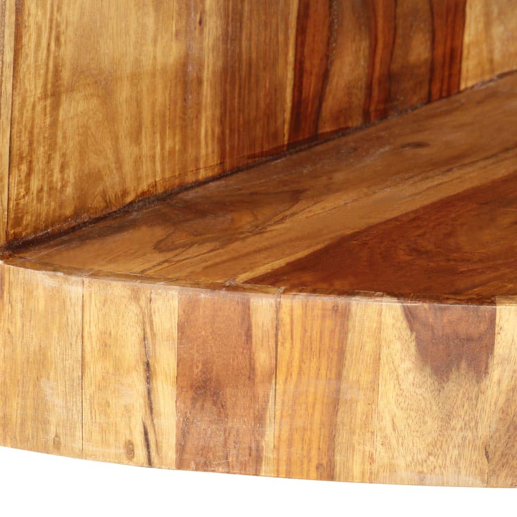 Round Coffee Table 25.6"x11.8" Solid Sheesham Wood Q266