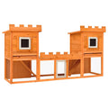 Large 2-Tier Wooden Rabbit Hutch with Weatherproof Roof N830578