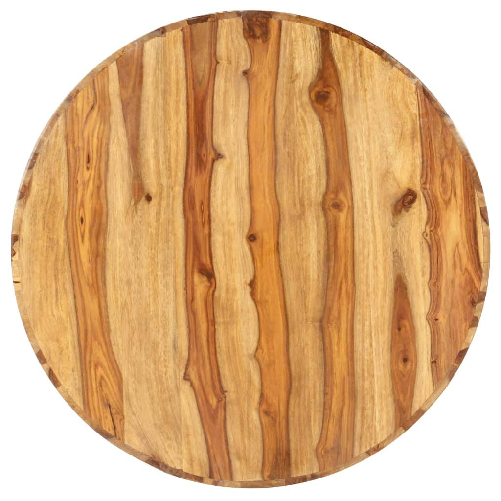 Round Coffee Table 25.6"x11.8" Solid Sheesham Wood Q266