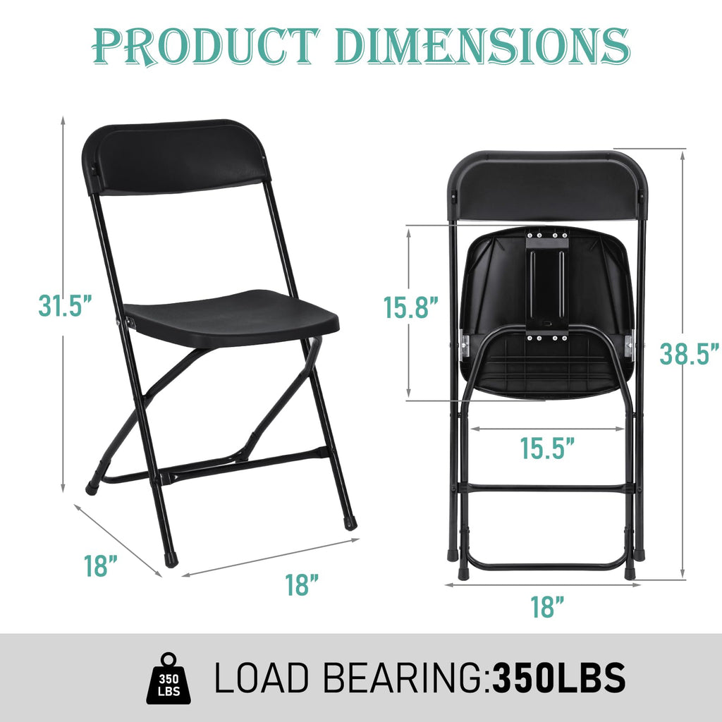10 Pack Black Plastic Folding Chair Z292119