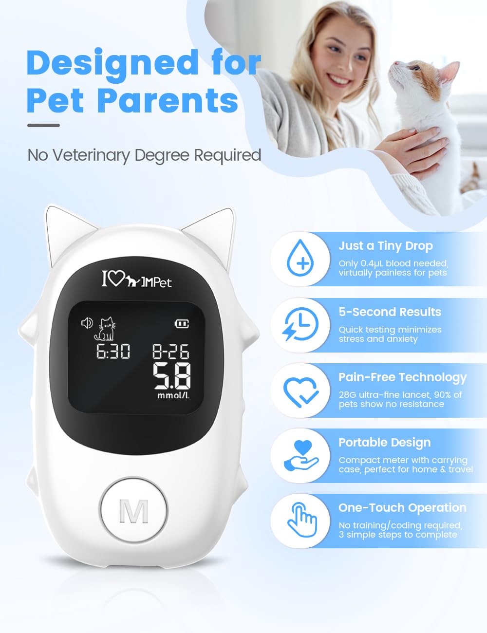 Glucose Monitoring Kit for Dogs & Cats with 100 Strips Z9701