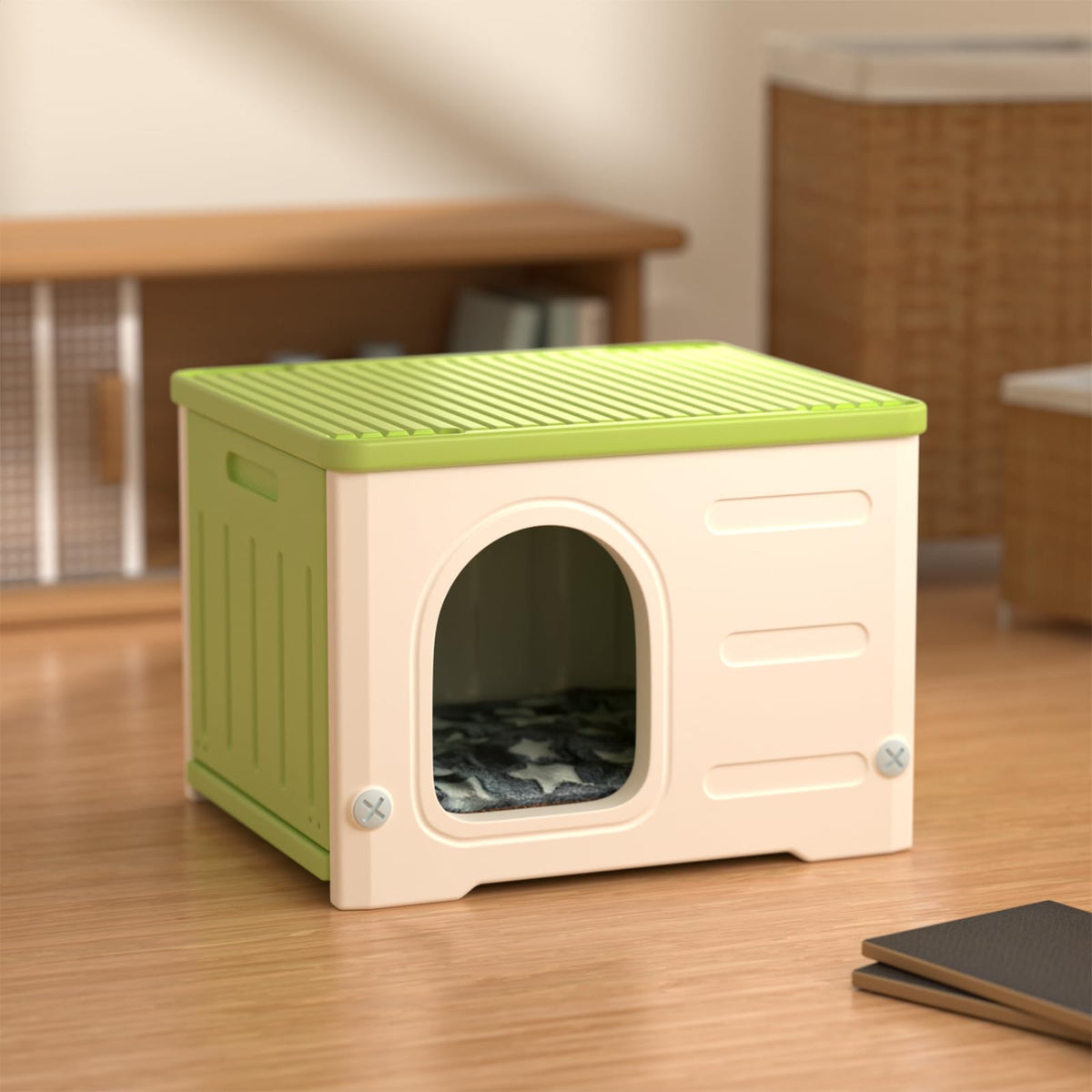Plastic Stackable Weatherproof Elevated Cat House S6435