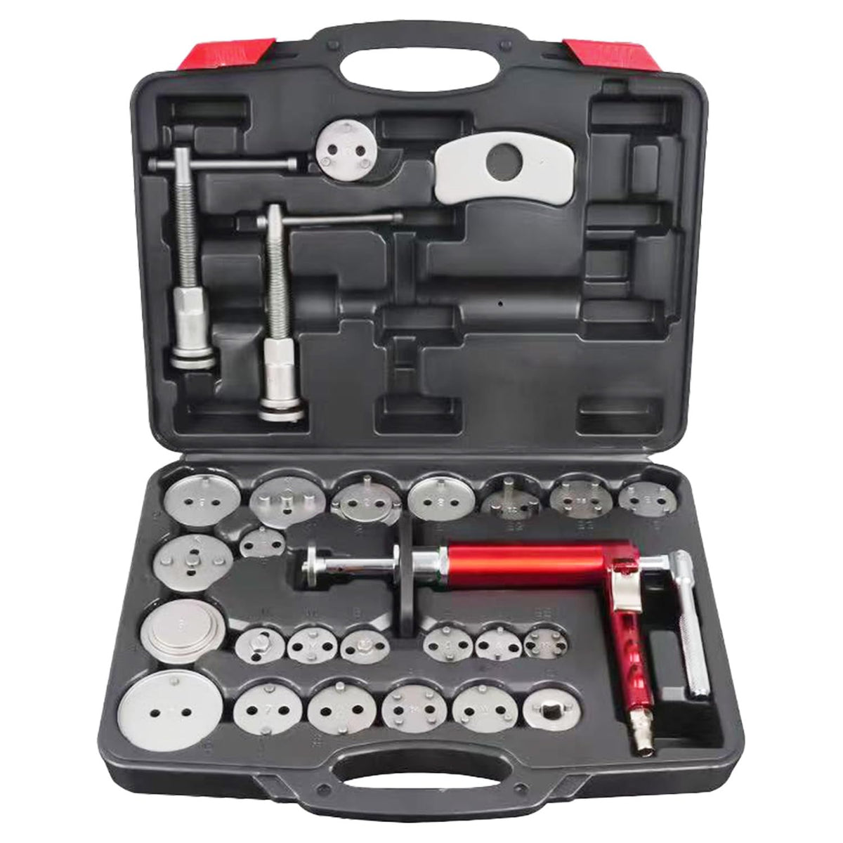 28-Piece Heavy Duty Pneumatic Brake Caliper Compression Tool Set with 23 Adapters A206