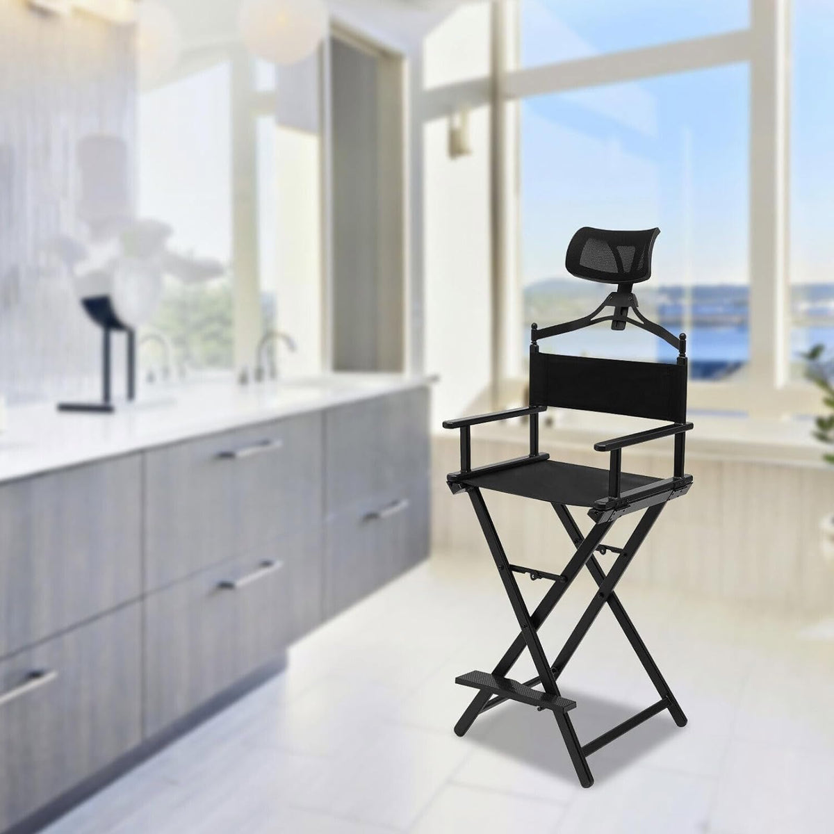 Foldable Makeup Artist Chair 300lbs Gold M682629