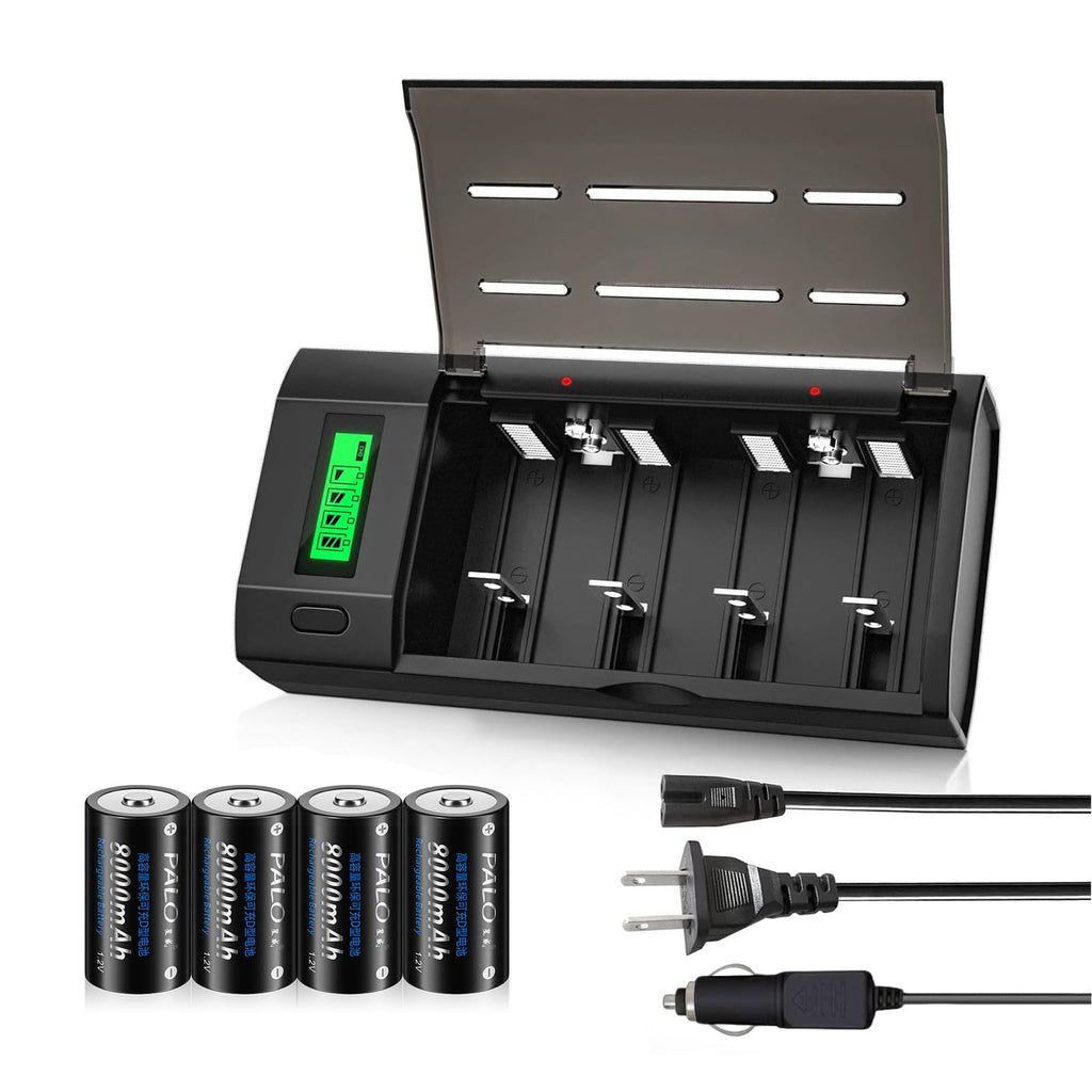 Rechargeable D Batteries with Charger C913
