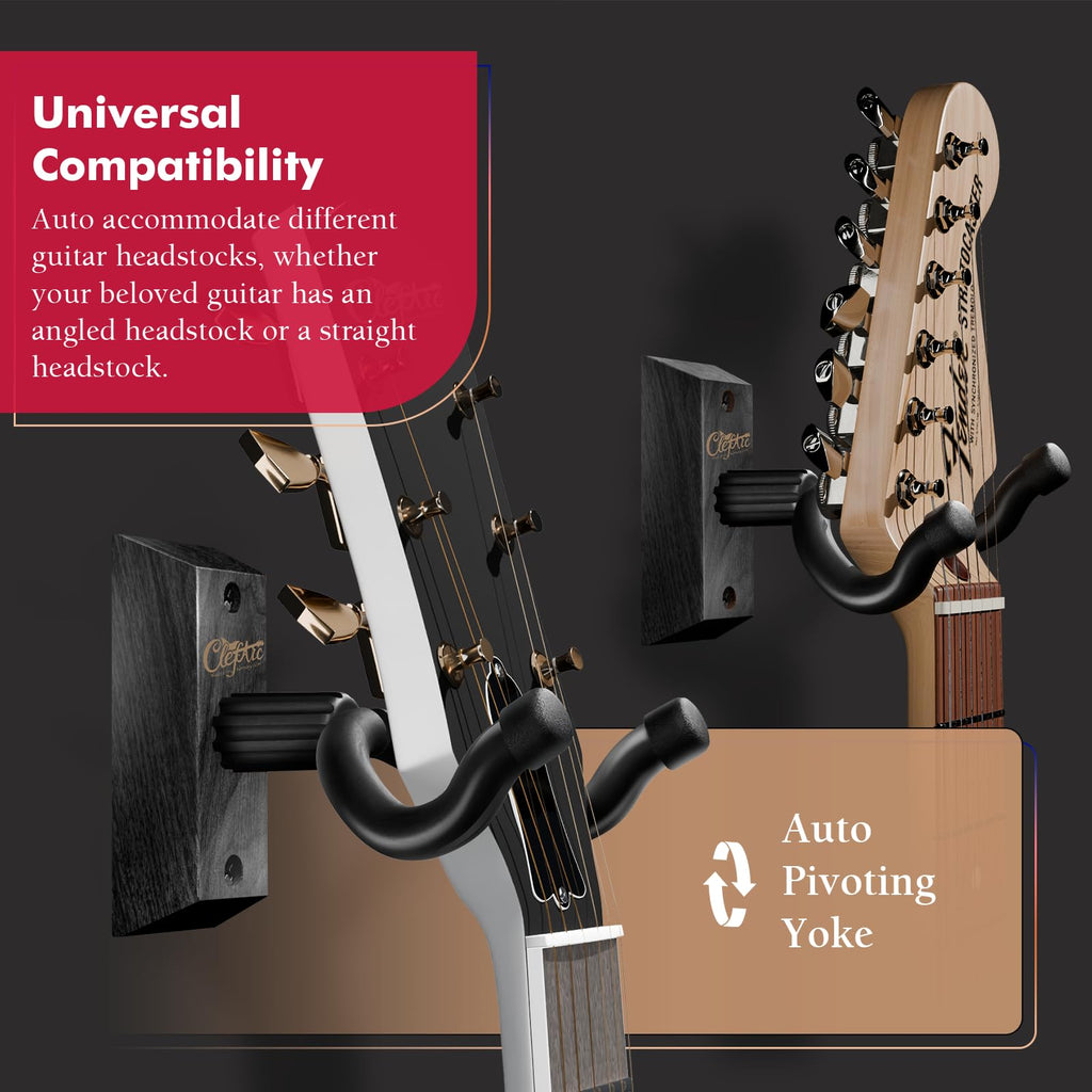 Black U-Shaped Guitar Wall Hanger 2 Pack A463280