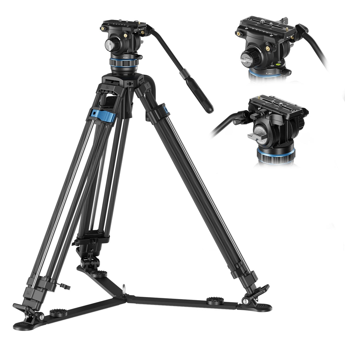 Carbon Fiber Video Tripod with Fluid Head O125