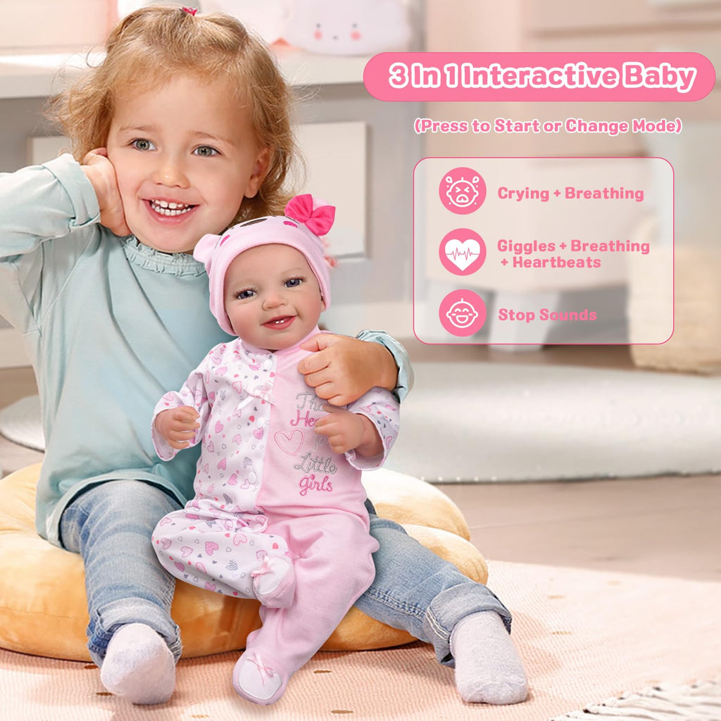 Reborn Baby Dolls with Heartbeat, Coos & Breathing T443387