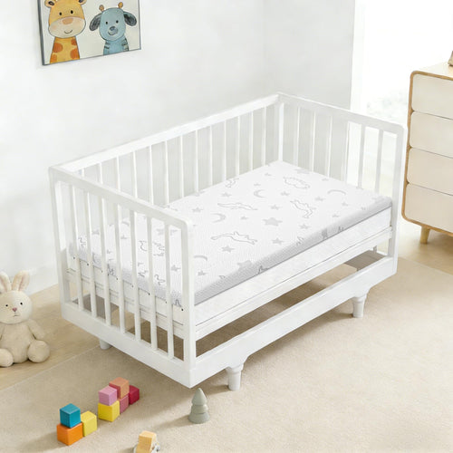 2" High Density Foam Crib Mattress Topper with Waterproof Washable Cover D941336