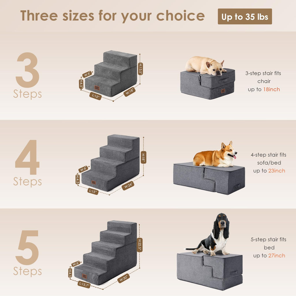 4-Step Grey Dog Stairs X657