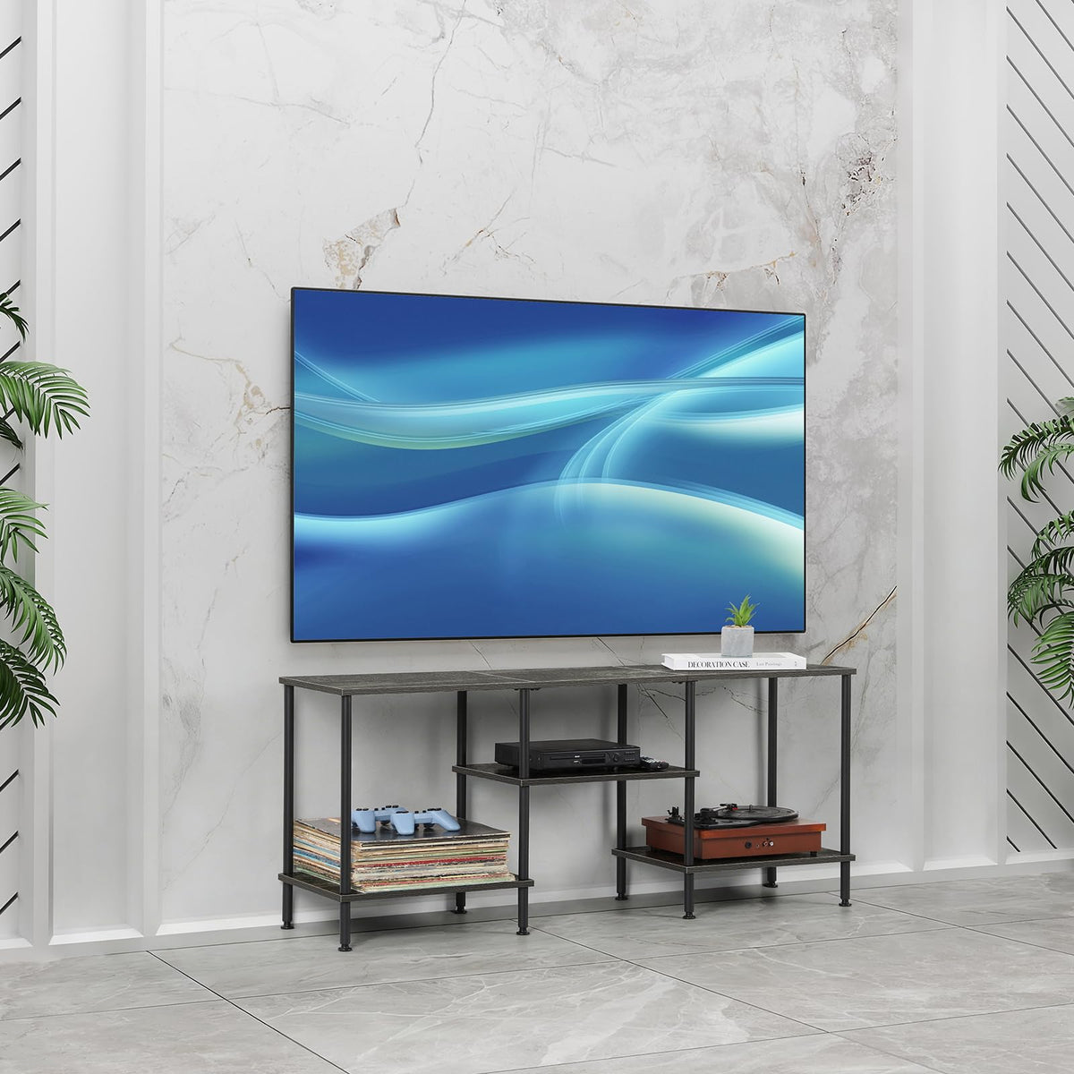 50 Inch Dark Grey TV Stand with Storage T73962