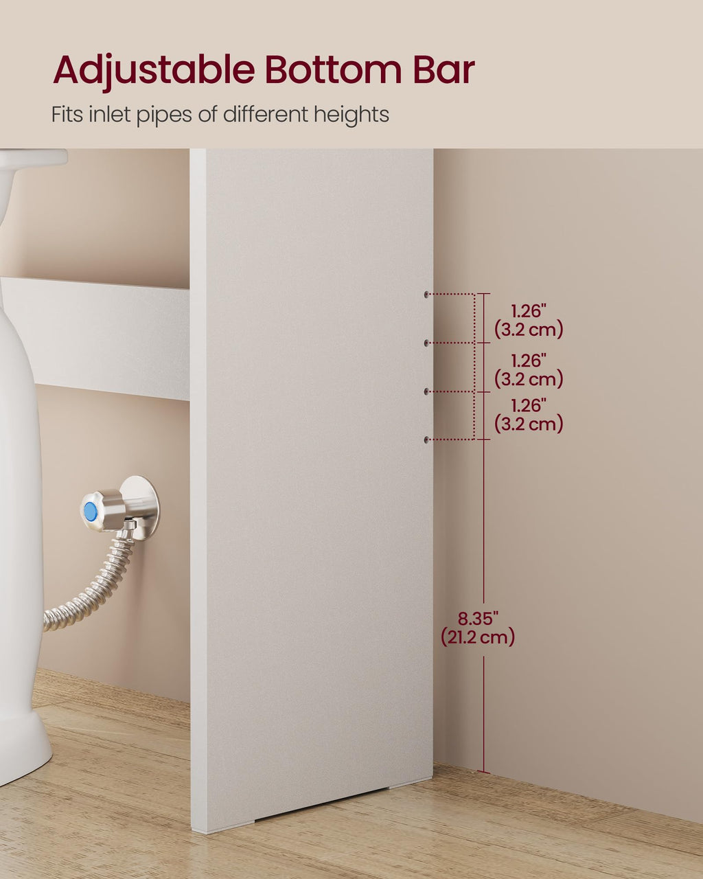 Over the Toilet Storage Cabinet with Doors and Adjustable Shelves W964