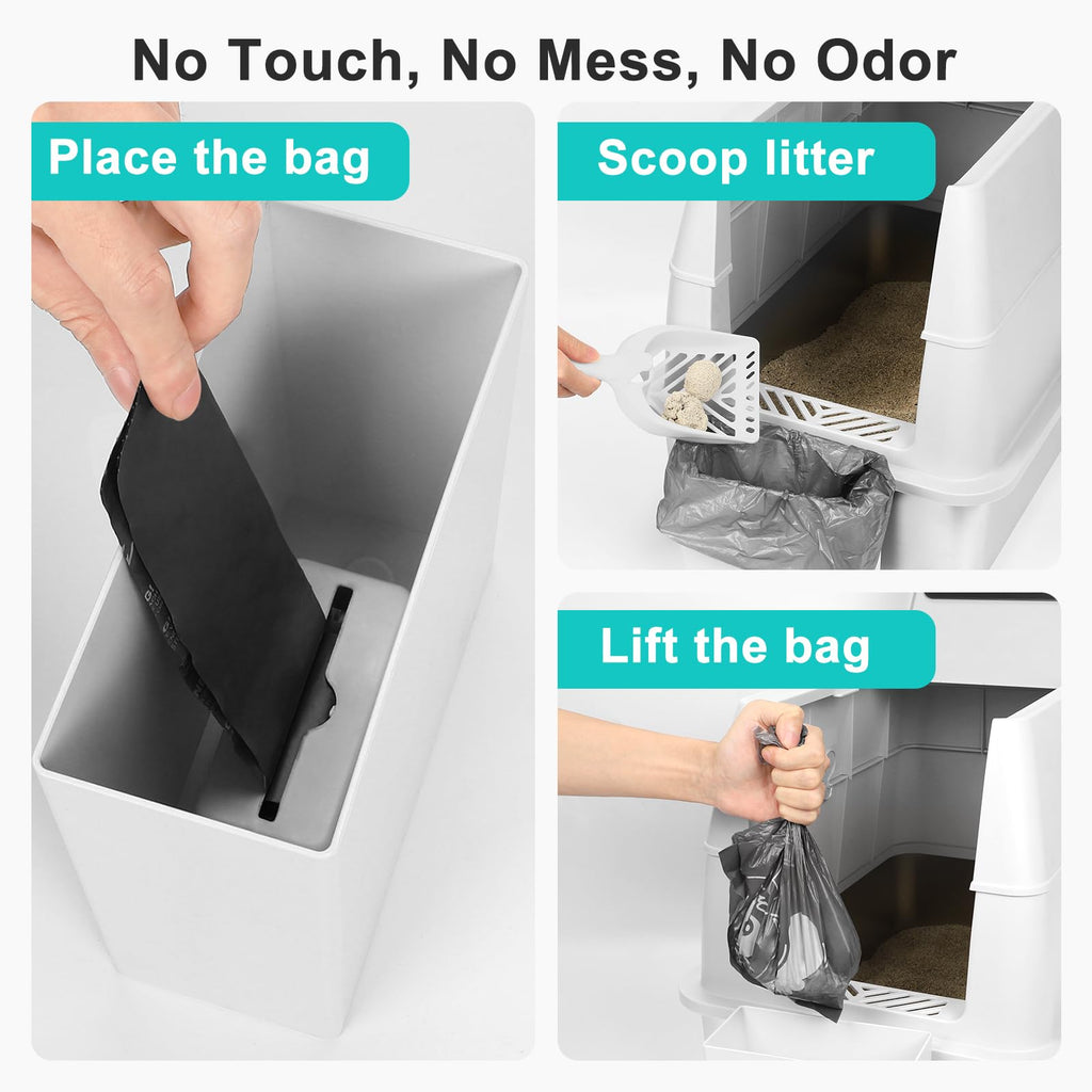 XL Stainless Steel Litter Box with Lid E364