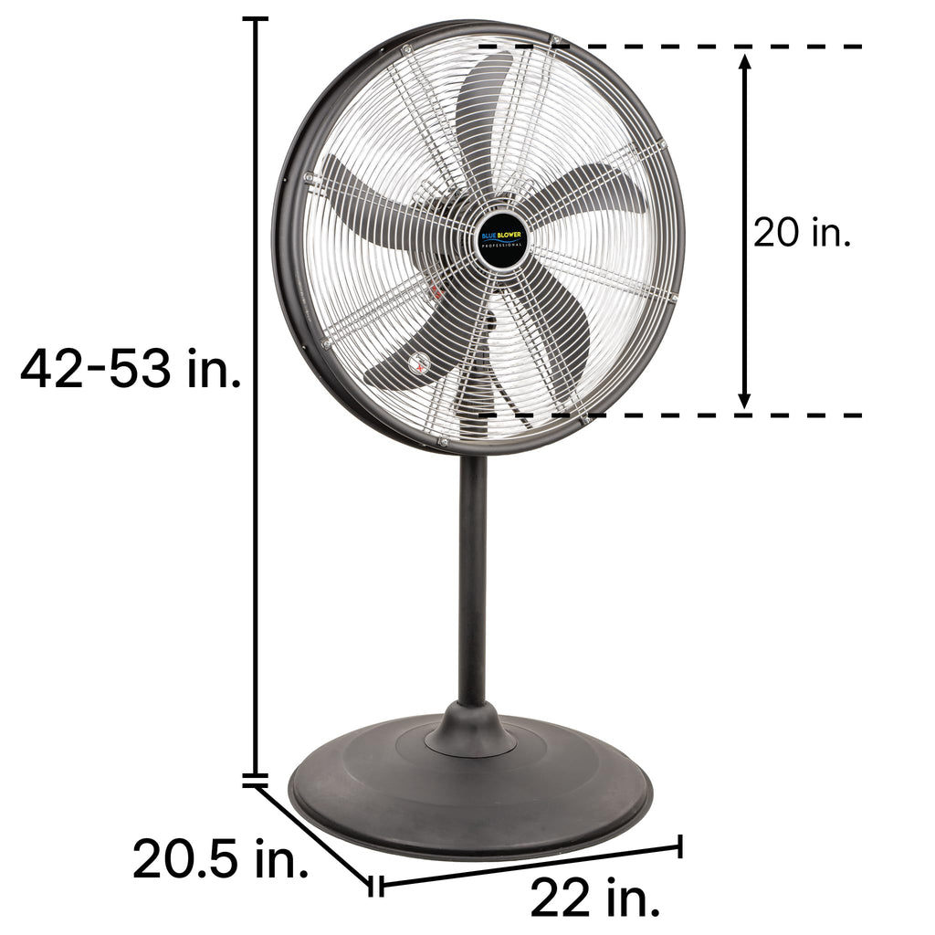 Blue High Velocity Oscillating Pedestal Fan W723