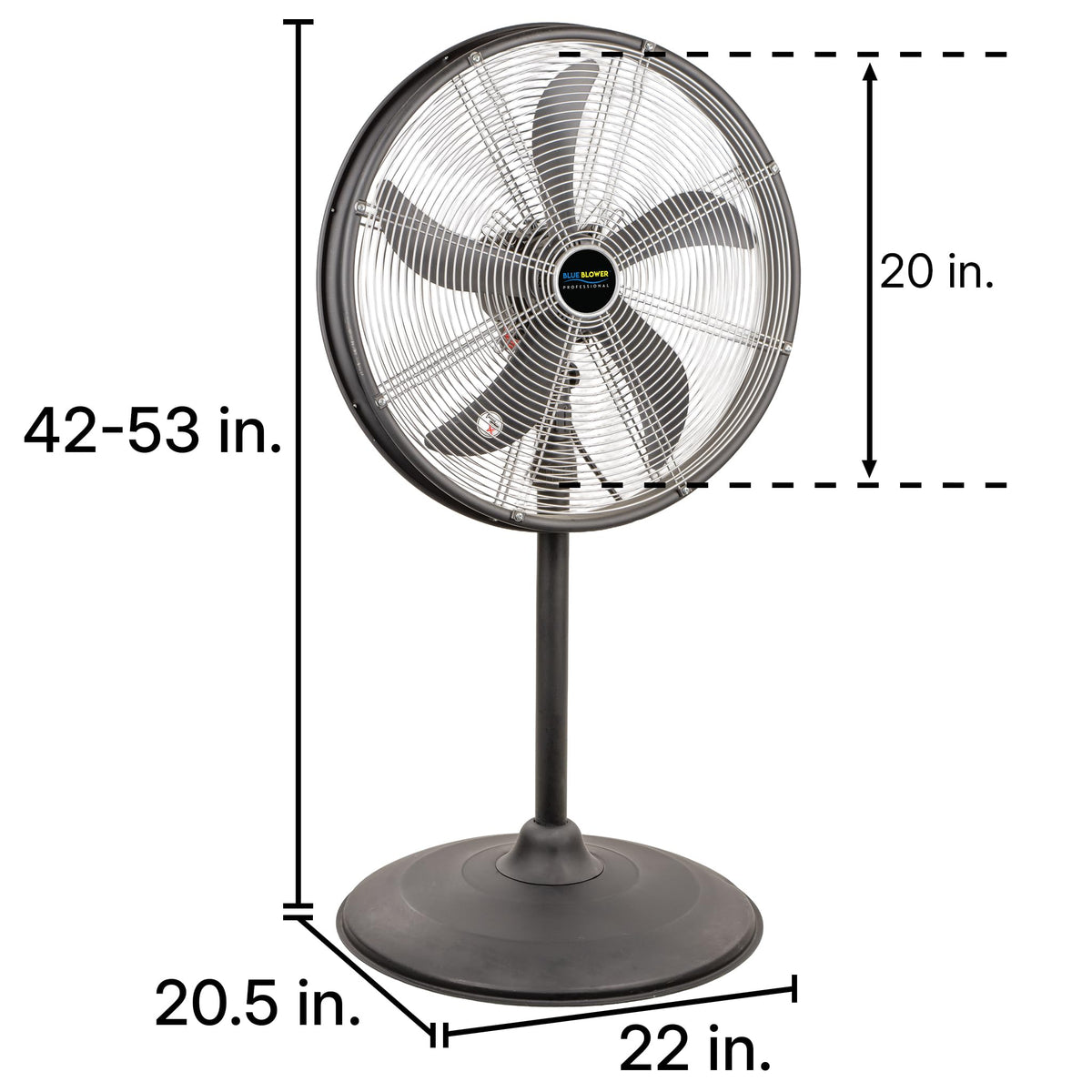 Blue High Velocity Oscillating Pedestal Fan W723