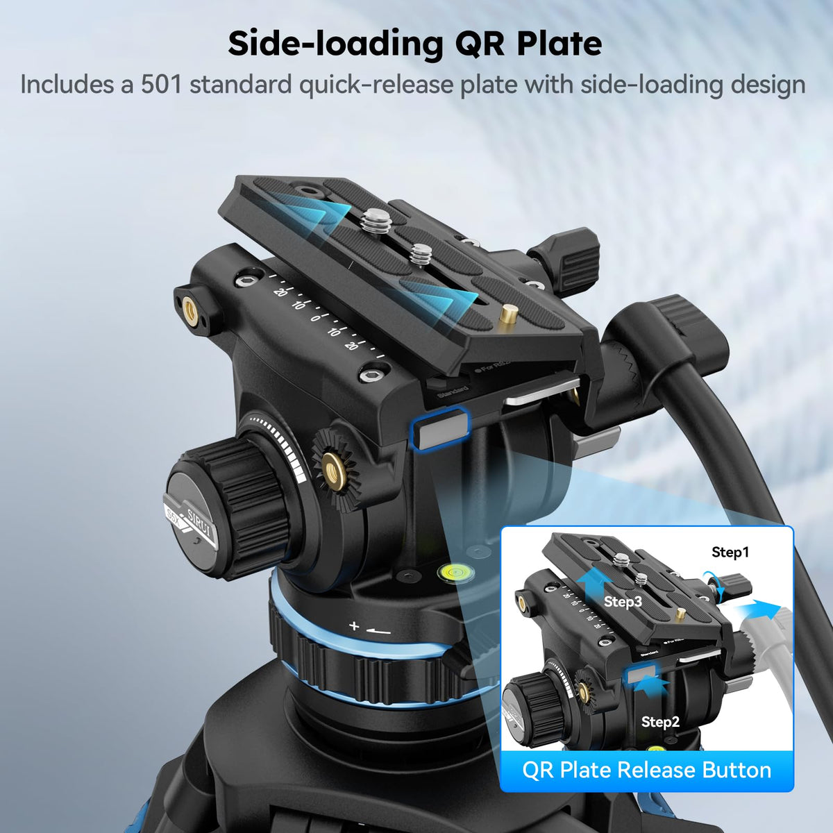 Carbon Fiber Video Tripod with Fluid Head O125