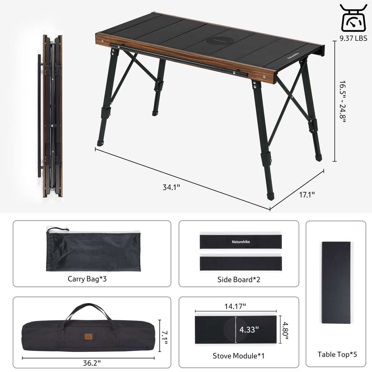 Camping Table Height Adjustable K697