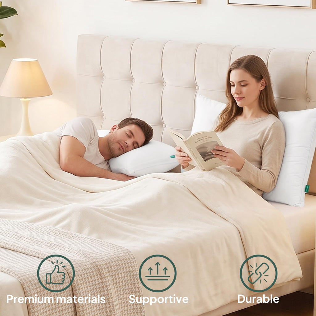 King Size Set of 2 Adjustable Memory Foam Bed Pillows R530412