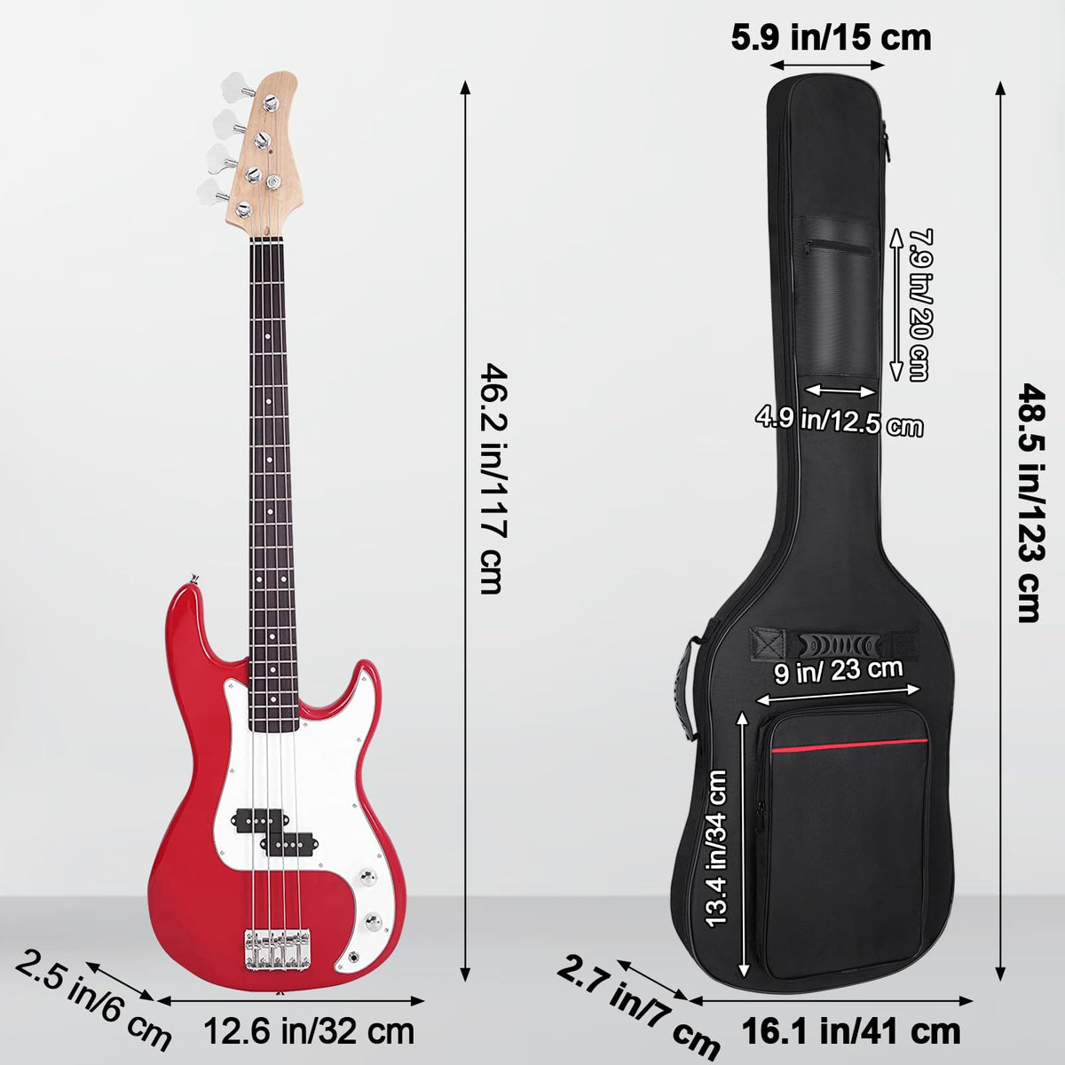 7mm Padding Waterproof Electric Bass Guitar Bag G3840