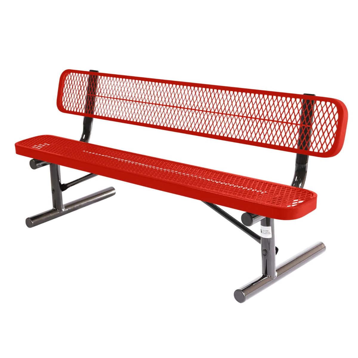 Red 6Ft Portable Outdoor Bench with Back U927