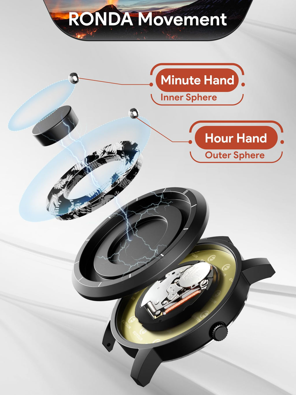 Magnetic Quartz Watch with Stainless Steel Band D15817
