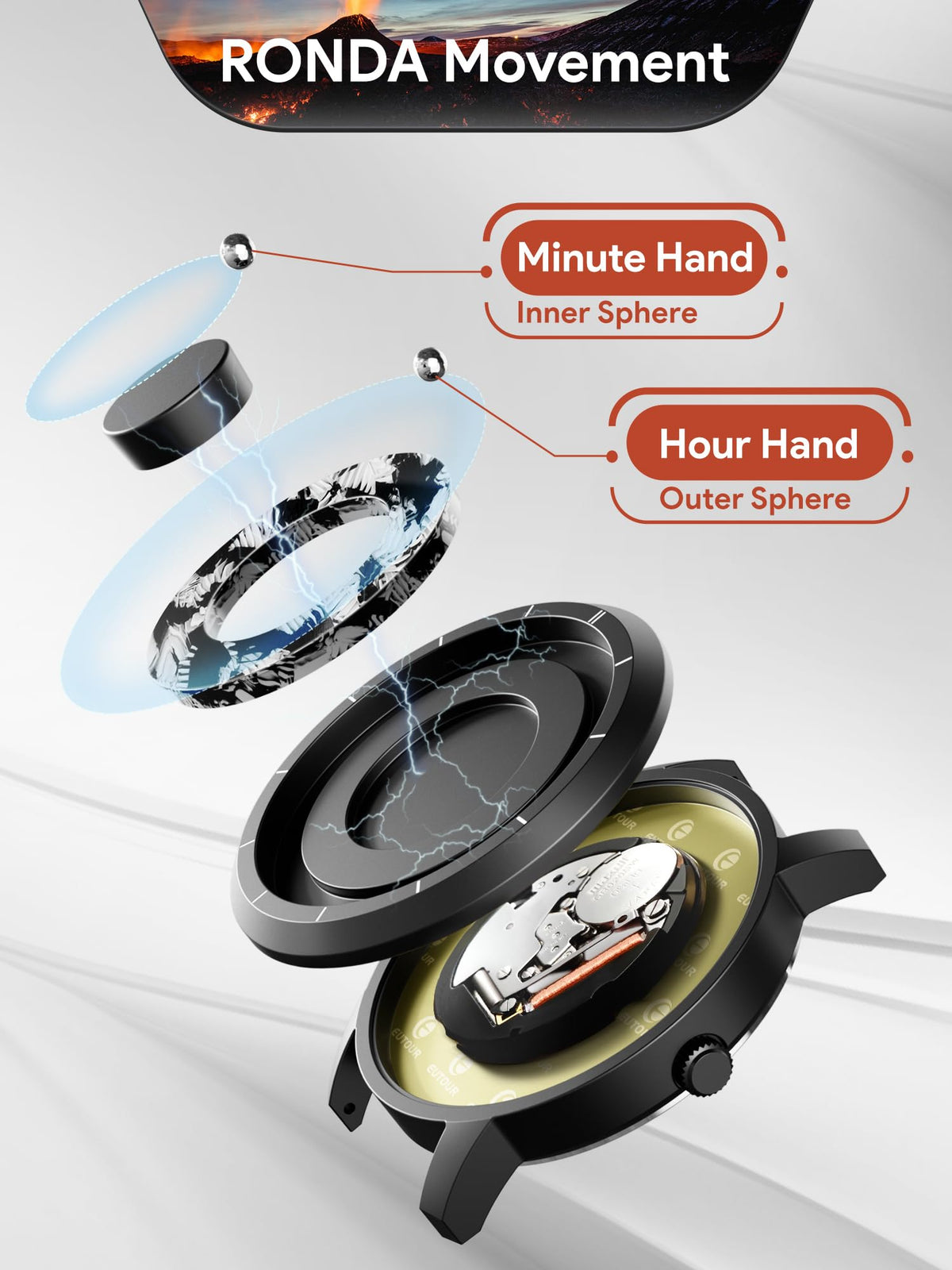 Magnetic Quartz Watch with Stainless Steel Band D15817