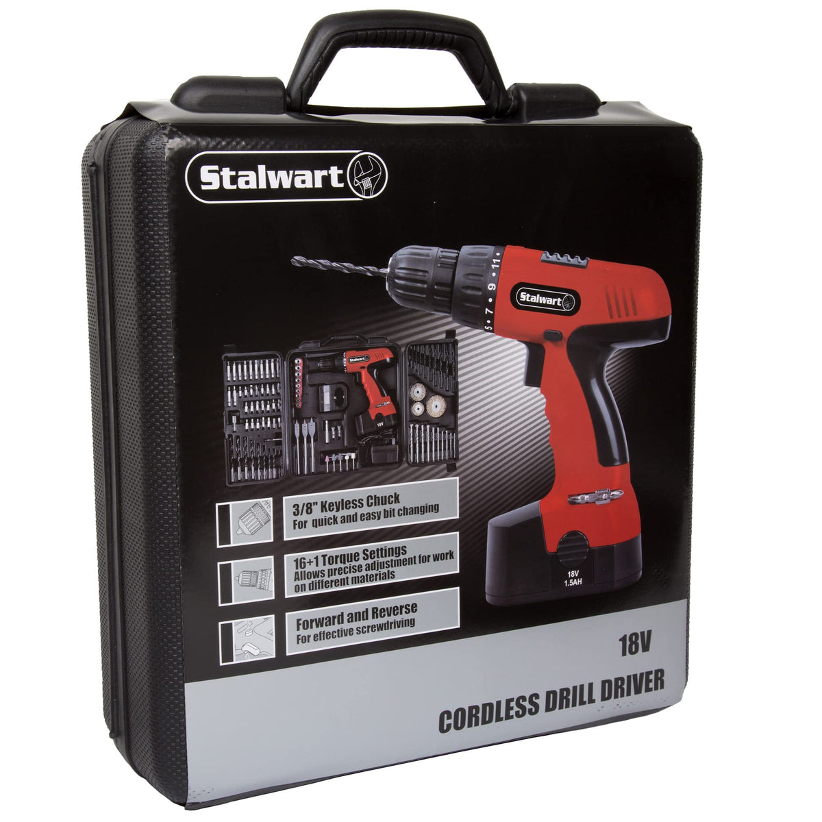 18V Cordless Power Drill Set 89-Piece Kit with Battery and Charger N694