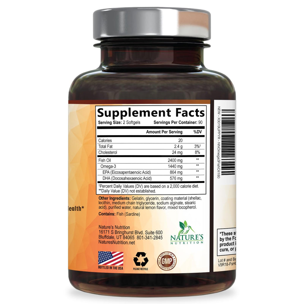 Omega 3 Fish Oil 2400mg Softgels B873749