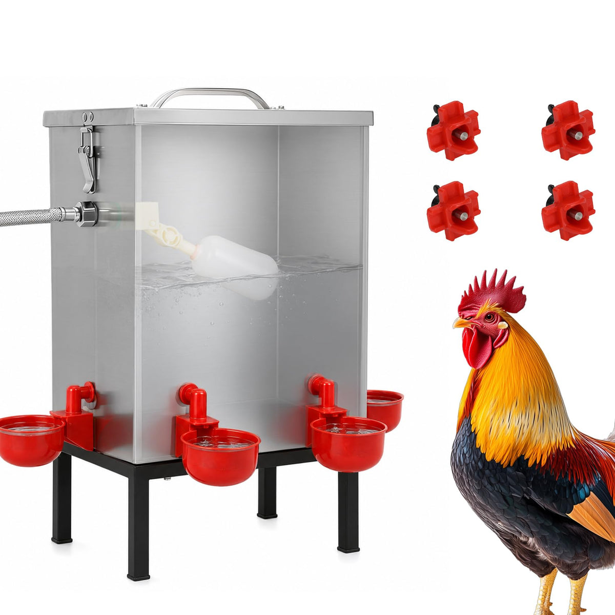 3 Gallon 304 Stainless Steel Automatic Chicken Waterer W434592